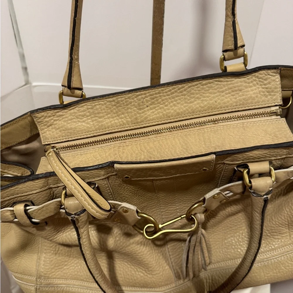 Vintage Coach Purse in pebbled tan leather
